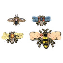 Lots 4 Crystal Sequins Bees Embroidery Animal Patches Sew on Costume Crafts