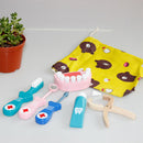 Wooden Toys Dentist Medicine Kit Doctor Pretend Play Game Kid Developmental