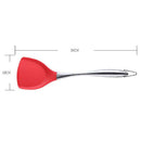 Non-Stick Silicone Cooking Spatula Stainless Steel Handle Wok Shovel Flexib I2A8