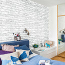 Self-Adhesive Tile Wallpaper Wall Panels DIY White Brick Style Wall Stickers for