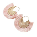 Fashion Flower Hollow Metal Fringed Tassel Statement Earrings For Women Boh