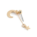 Deep Blue Five Point Star Moon Planet Stud Earrings Drop Dangle Trendy Funny A&B