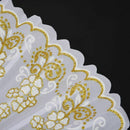 Chinese Dance Party Wedding Lace Flower Folding Hand Held Flower Fan (white F5R6