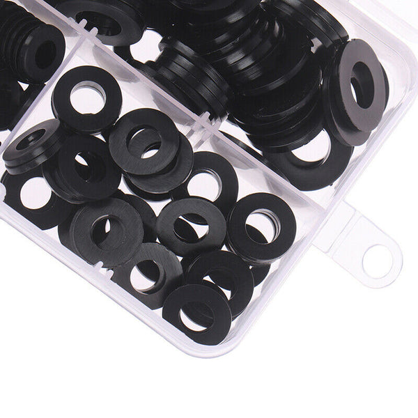 350Pcs M2/M2.5/M3/M4/M5/M6/M8 Black Nylon Flat Washer Assortment Kit SetB Cy