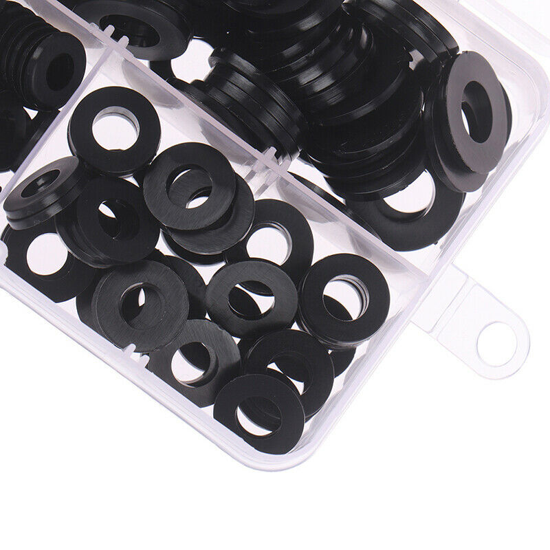 350Pcs M2/M2.5/M3/M4/M5/M6/M8 Black Nylon Flat Washer Assortment Kit SetB Cy