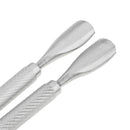 2Pc Cuticle Nail Pusher Spoon Remover Stainless Steel Manicure Pedicure Tool