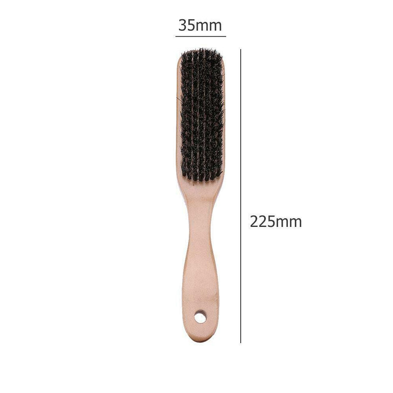 Wood Handle Hair Brush Hard Boar Bristle Hairdressing Beard Comb (Yellow)
