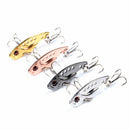 4pcs Metal Vibrations Spoon VIB CrankBait Artificial Wobbler Fishing Lure
