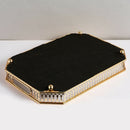 Mirror Tray, Vanity Tray with Eight Corner Metal for Dresser Bathroom Bedroom