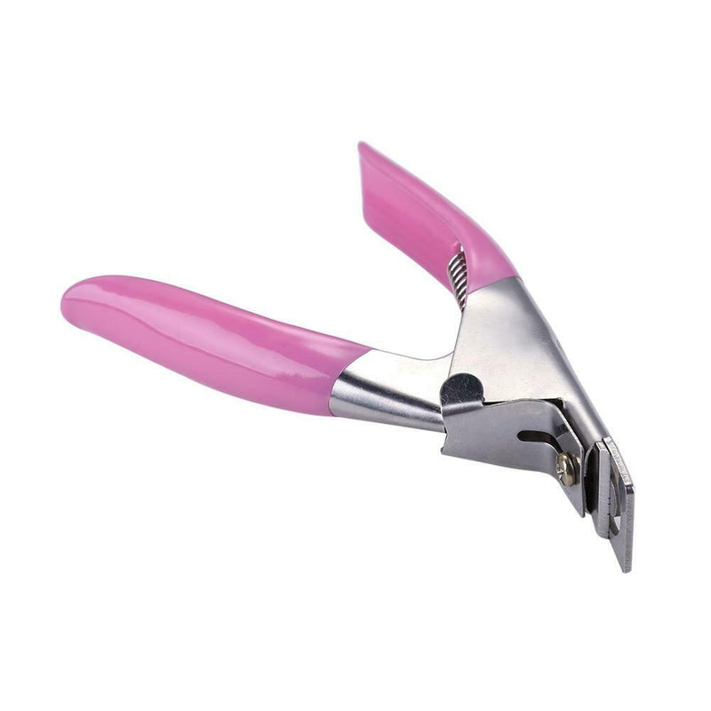 Pink Edge Nail Art Manicure Acrylic UV Gel False Tips Clipper Cutter New A