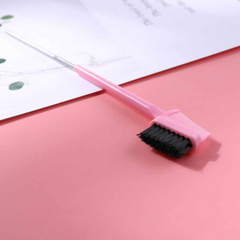 Double Sided Hair Edge Brushes Comb Pin Tail Hair Styling Tool (Pink) A