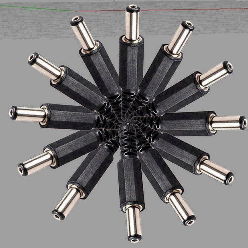 10Pcs 55 x 21mm Male Solder DC Barrel Tip Plug Jack ConnectorsA Straight F9 L4Q1