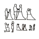 9pcs/set bride & groom silhouette cookie cutter wed cake fondant mold health ME