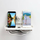 Compact Mobile Phone Charge Adapter Wall Holder Storage Rack Shelves Organi E7F7