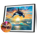 5D DIY Full Drill Fantasy Dolphin Horse Embroidery Diamond Painting (B1031)