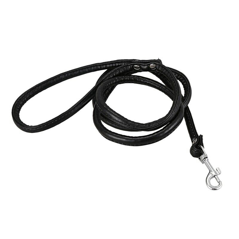 hook buckle PU Leather Pet Leash 120cm Black J4D3