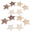 12x Assorted Star Christmas Rattan Wicker Balls for Home Wedding Party 7cm