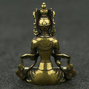Chinese Collection Old Asian Brass Guanyin Tara Godness Exquisite Statue Gift