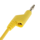 2x 4mm Double Banana Plug Probe Tester Cord Male Jack 1 Meter Yellow