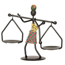 Metal Sculpture Candle Holder Decorative Candlestick for Christmas Decor-C