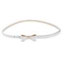 Woman's Candy Color Bowknot PU Leather Waistband - White X7U1