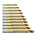 10Pcs 3-13mm Wood Metal Cutting Groove HSS Titanium Coated Drill Bit Newest Use