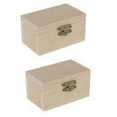2PCS Unfinished Wood Treasure Chest Boxes for Weddings Crafts Kids Painting
