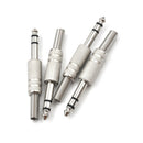 4PCS 6.35mm 1/4 inch Stereo Solder End Heavy Duty Plug Metal Body with StrainME