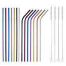 Multicolor Colorful Stainless Steel Straws 8.5 Inch Rainbow Metal Drinking  C7I2