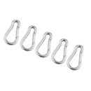 5Pcs Strong 304 Stainless Steel Spring Snap Carabiner Quick Link Ring Hook