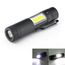 New Mini Portable Aluminum Q5 LED Flashlight XPE&COB Work Light lanterna Po M6X7