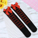 Sexy Womens Top Bow Bowknot Socks Over Knee Thigh High long Lace Stockings  V5F4