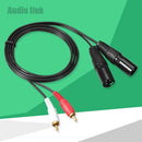 Dual RCA Male to XLR Male Cable 2 XLR to 2 RCA Plug HIFI Stereo Audio Cable A