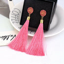Women Long Earrings Hanging Bohemian Large Tassel Earring Ethnic Pink