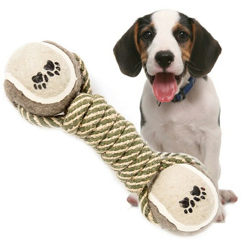Pet Dog Chew Toys for Dog Dumbbell Rope Tennis Paw Ball Puppy Dog Teeth Cle Z4F4