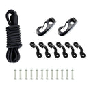 Kayak Canoe Boat  Kit Tie Down 8ft Elastic Cord 6pcs Padeyes 12pcs Screws