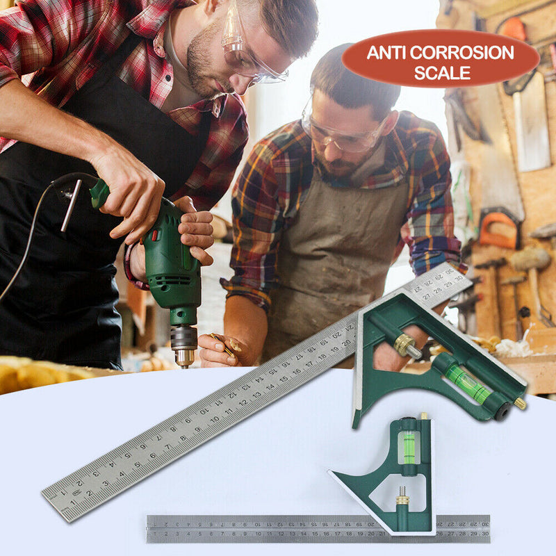 45 / 90 Degree Combination Square Angle Ruler Protractor Measuring Tools