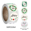 500/Roll Round Paper Seal Labels Thank You Stickers Handmade With Love Gift ^SE