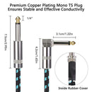 Guitar Cable 10FT Right Angle 6.35mm to Straight Plug Keyboard Audio Cord,