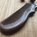 Cartoon Massage 100% Natural Hand Golden Sandalwood Comb Healthy Hair Care