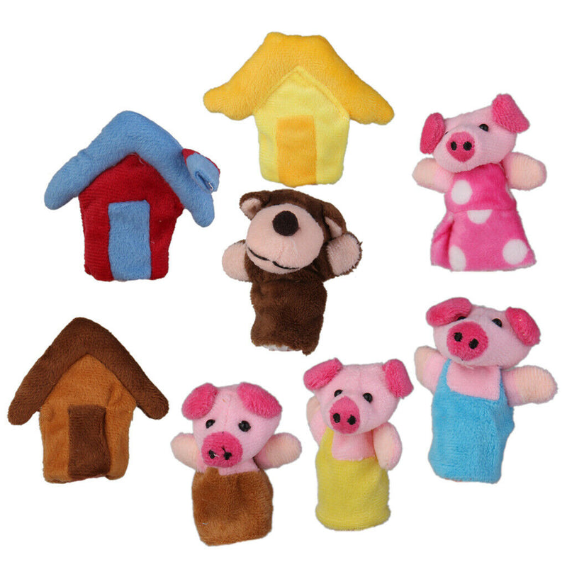 Three Little Pigs Animals Finger Puppets Plush Toys Nursery  Fairy Tale