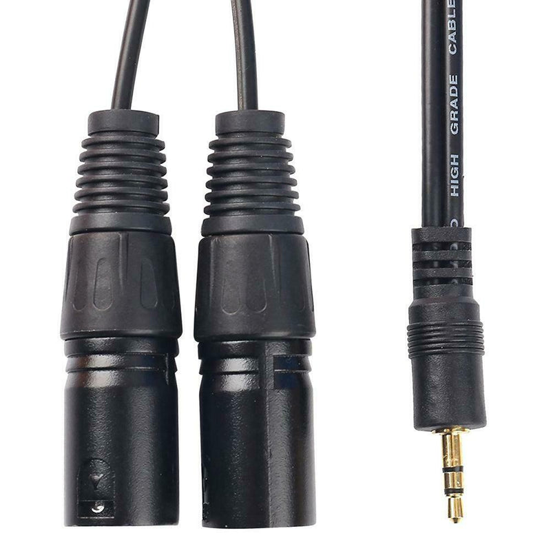 3.5mm Stereo Male to Dual XLR Male Splitter Cable Mixer AUX Adapter Cord