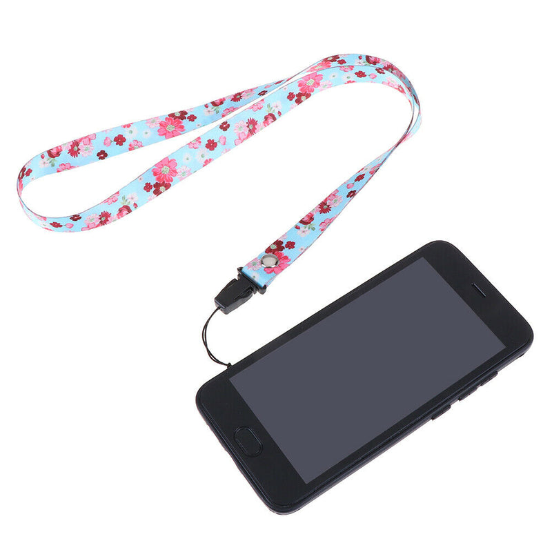Universal flower mobile phone lanyard badge holder diy hang rope phone straps OZ