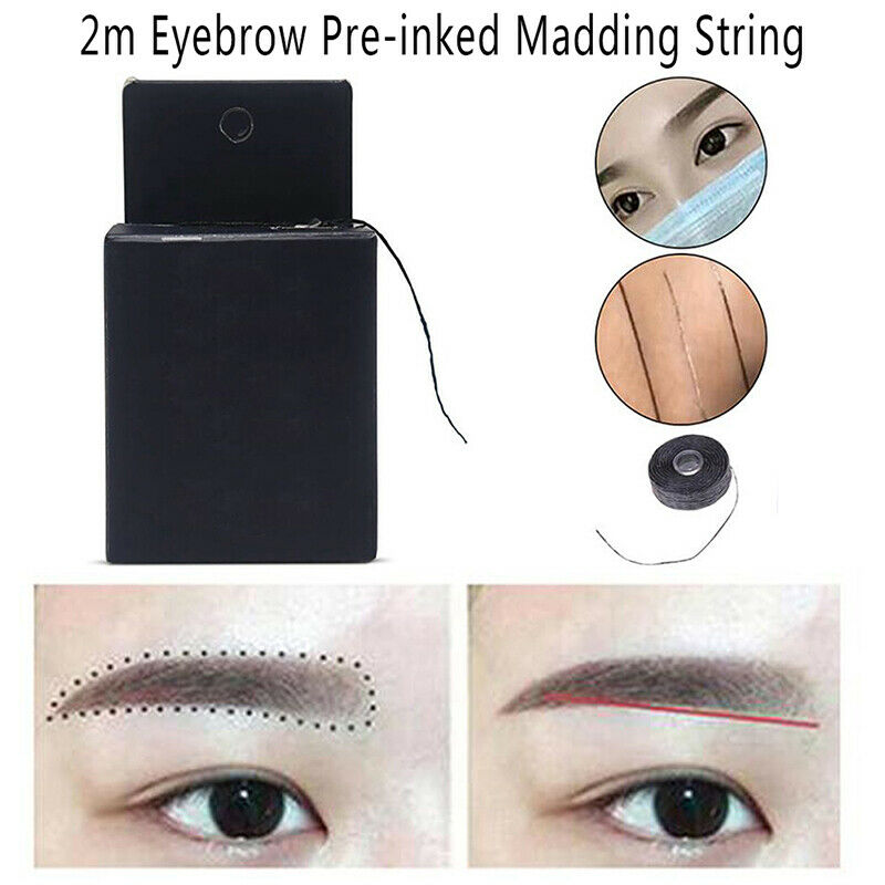 Pre-Inked Brow Mapping Strings Pigment String Microblading Eyebrow Dyeing Lin 3C