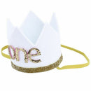 Baby Boy Girl First Birthday Hat Crown Numbers Headband Tiara Party Photo P Y4T8