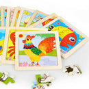 2x Wooden Animal Puzzle Baby Toldder Preschool Kids Early Education Toys