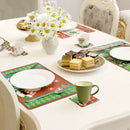 12Pcs/Set Christmas Tableware Placemats Coaster Xmas Party Supplies (Redsno