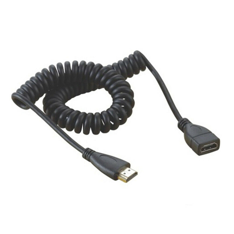 HDMI Male to HDMI Female Spring Cable Line Connector for 1080p HDTV PC Tablet