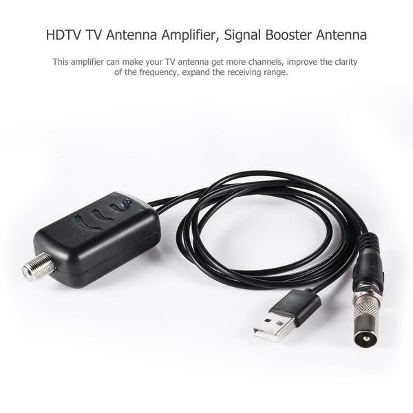 High Gain Low Noise HDTV Antenna Amplifier Signal Booster Antenna Adapter #JT1