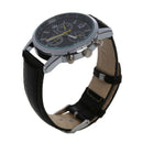 Mens Watch Quartz Watch PU Leather Black Quartz Watch I8S1